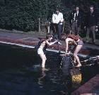 Bob Pady om right - Rafting at Broadstone Warren